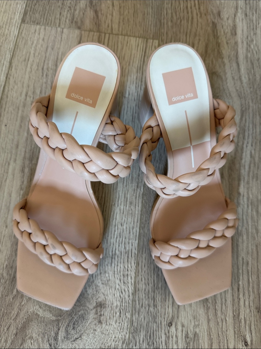 Dolce Vita Women's Braided Slide Heels in Blush Nude